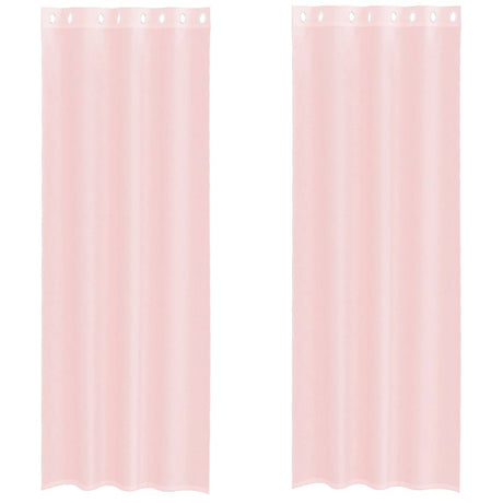 Vidaxl gordijnen voile met doorvoertules 2 st 140x300 cm lichtroze
