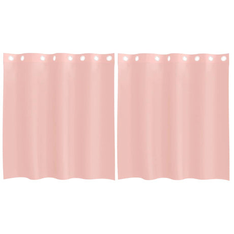 Vidaxl gordijnen voile met doorvoertules 2 st 140x140 cm roze