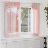 Vidaxl gordijnen voile met doorvoertules 2 st 140x140 cm roze