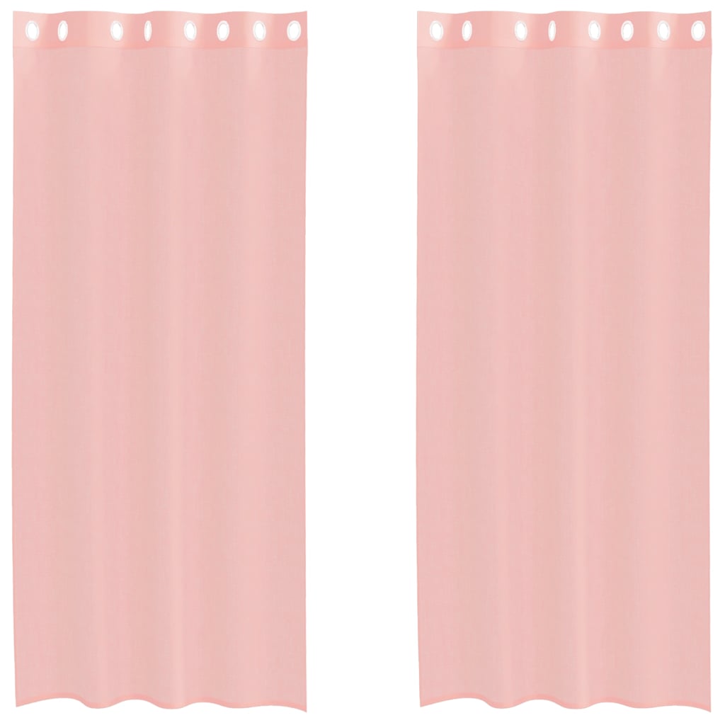 Vidaxl gordijnen voile met doorvoertules 2 st 140x245 cm roze