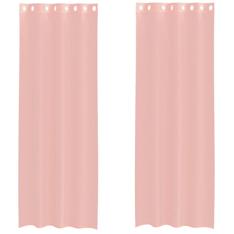 Vidaxl gordijnen voile met doorvoertules 2 st 140x260 cm roze