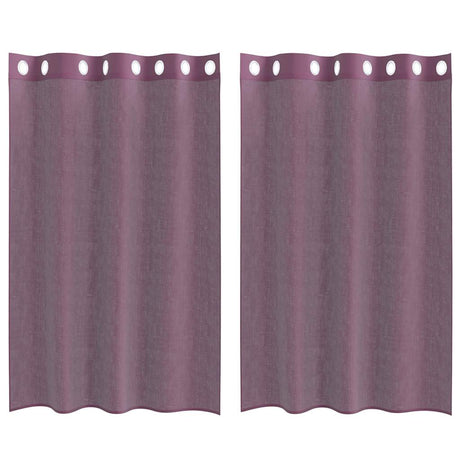 Vidaxl gordijnen voile met doorvoertules 2 st 140x175 cm paars