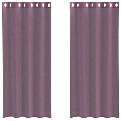 Vidaxl gordijnen voile met doorvoertules 2 st 140x225 cm paars