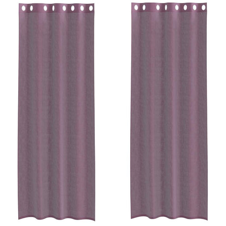 Vidaxl gordijnen voile met doorvoertules 2 st paars 140x260 cm