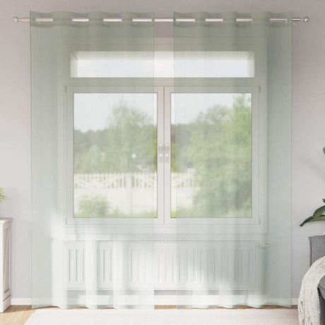 Vidaxl gordijnen voile met doorvoertules 2 st 140x245 cm lichtgrijs