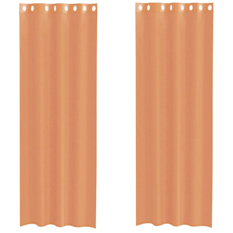 Vidaxl gordijnen voile met doorvoertules 2 st terracotta
