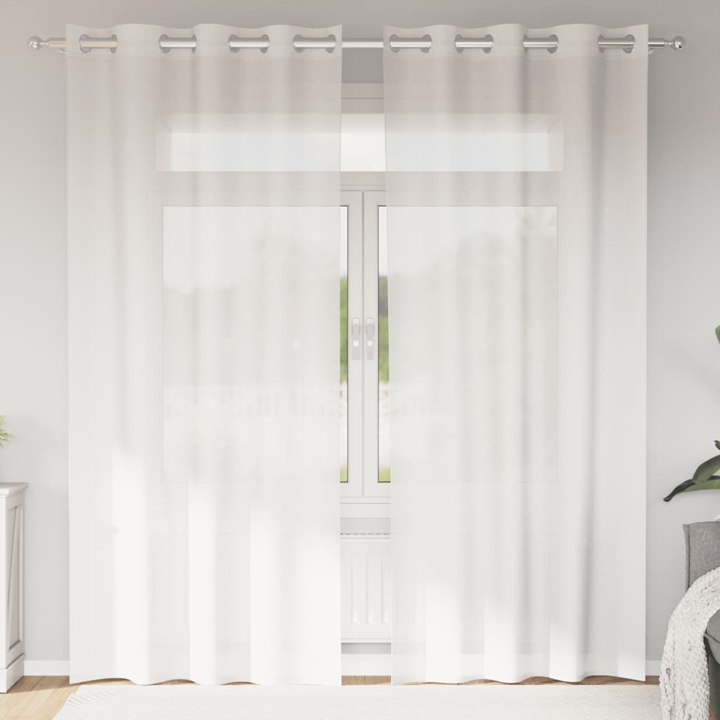 Vidaxl gordijnen voile met doorvoertules 2 st wit