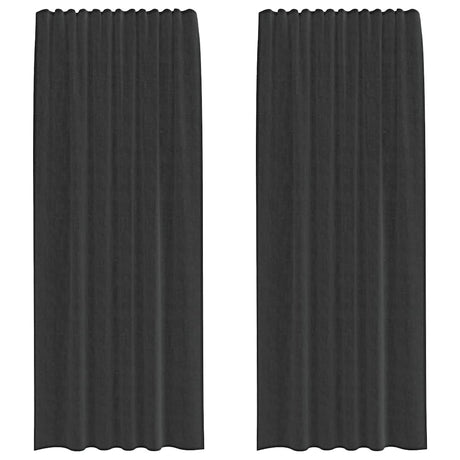 Vidaxl gordijnen voile met roedezakken 2 st zwart