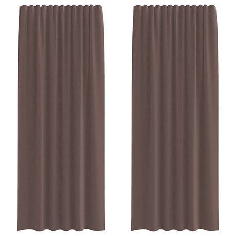 Vidaxl gordijnen voile met roedezakken 2 st bruin