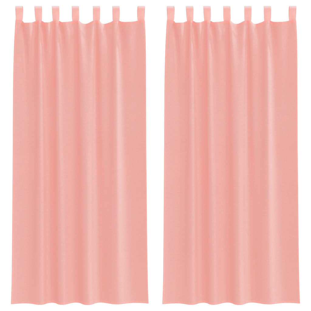 Vidaxl gordijnen voile met roedezakken 2 st roze