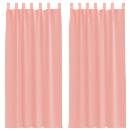 Vidaxl gordijnen voile met roedezakken 2 st roze