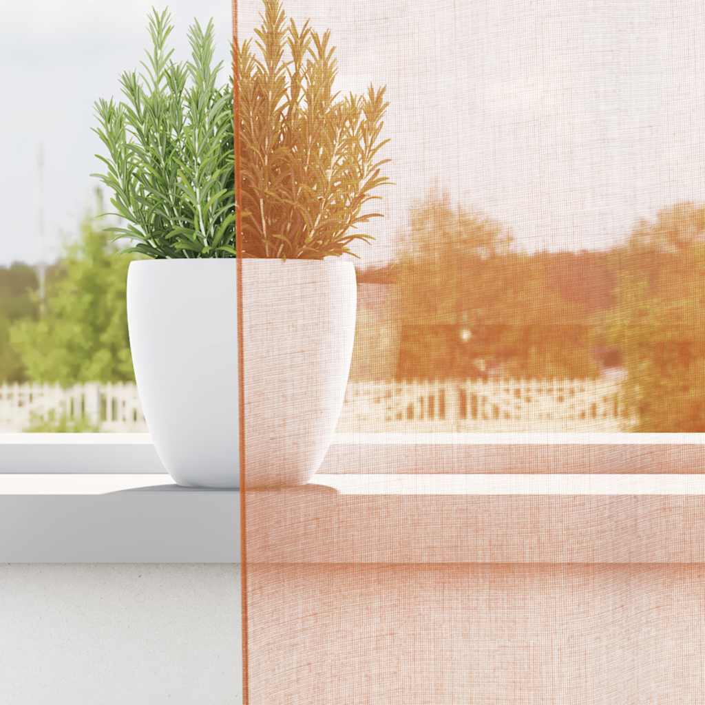 Vidaxl voile gordijnen met roedezakken 2 st terracotta