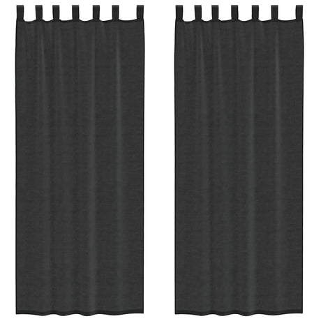 Vidaxl gordijnen voile met tab top 2 st zwart