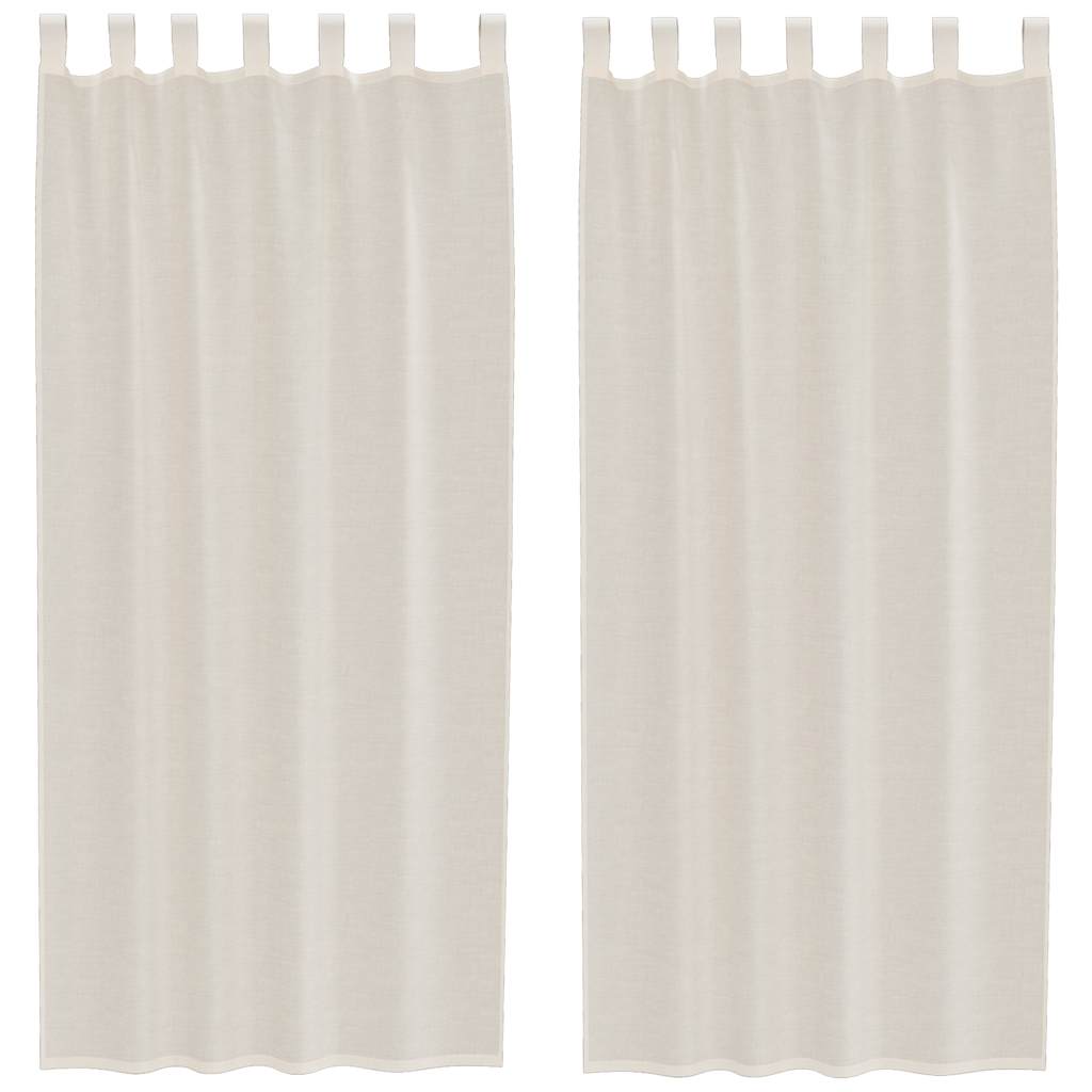 Vidaxl gordijnen voile met tab top 2 st crèmekleurig