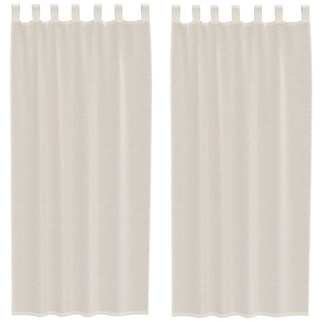 Vidaxl gordijnen voile met tab top 2 st crèmekleurig