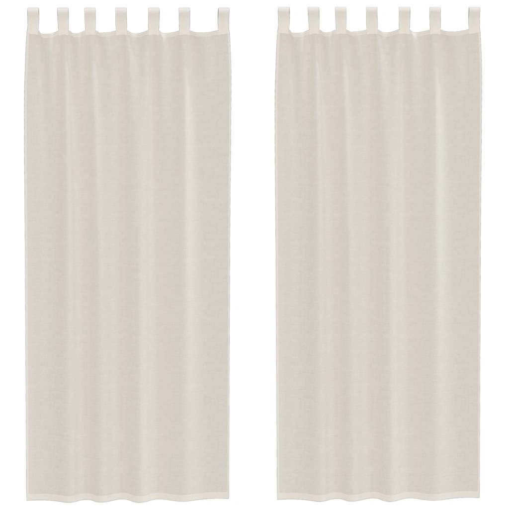 Vidaxl gordijnen voile met tab top 2 st crèmekleurig