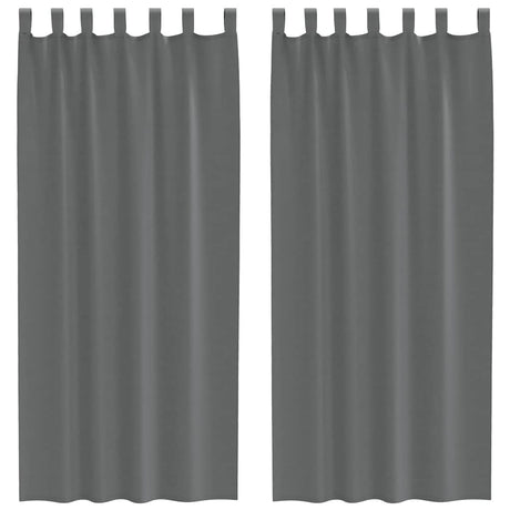 Vidaxl gordijnen voile met lussen 2 st 140x225 cm donkergrijs