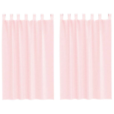 Vidaxl gordijnen voile met lussen 2 st 140x175 cm lichtroze