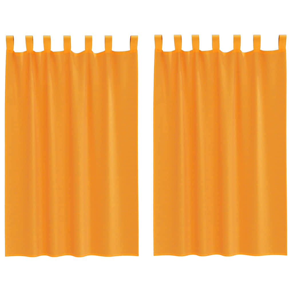 Vidaxl gordijnen voile met lussen 2 st 140x175 cm oranje
