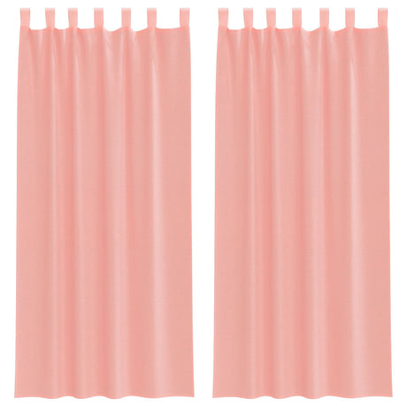 Vidaxl gordijnen met lussen 2 st 140x245 cm roze