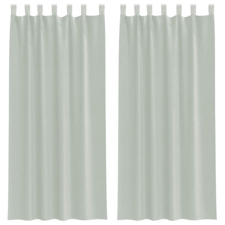 Vidaxl gordijnen voile met lussen 2 st 140x225 cm lichtgrijs