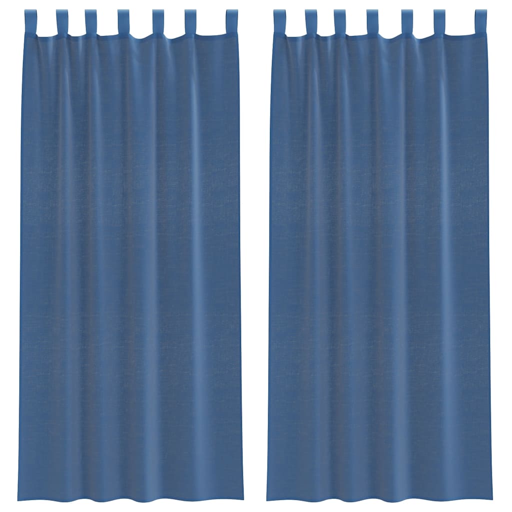 Vidaxl gordijnen voile met lussen 2 st 140x225 cm koningsblauw