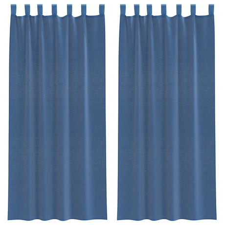 Vidaxl gordijnen voile met lussen 2 st 140x225 cm koningsblauw