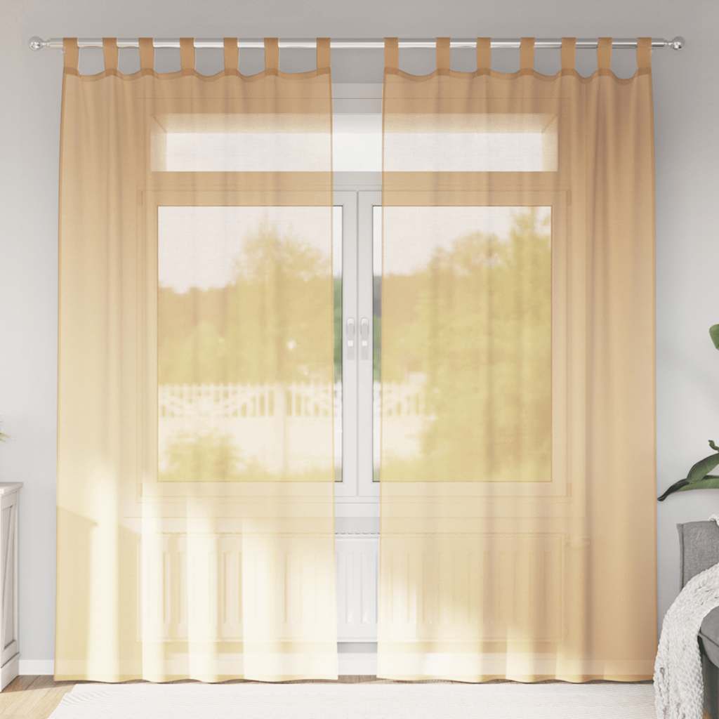 Vidaxl gordijnen met lussen 2 st 140x225 cm zand