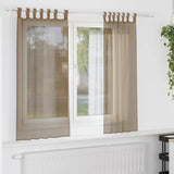 Vidaxl gordijnen voile met lussen 2 st 140x140 cm lichtbruin