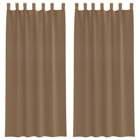 Vidaxl gordijnen voile met lussen 2 st 140x225 cm lichtbruin