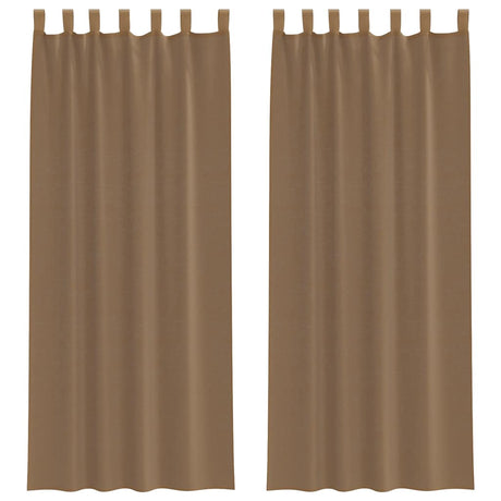 Vidaxl gordijnen voile met lussen 2 st 140x260 cm lichtbruin