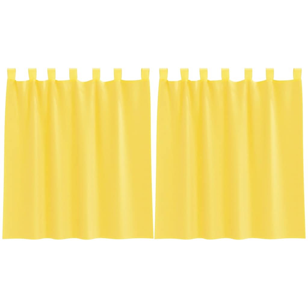 Vidaxl gordijnen voile met lussen 2 st 140x140 cm geel