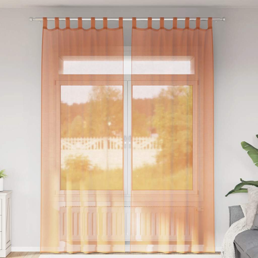 Vidaxl gordijnen met lussen 2 st terracotta 140x260 cm