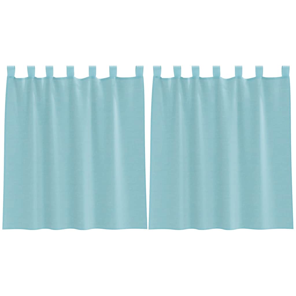 Vidaxl gordijnen voile met lussen 2 st 140x140 cm turkoois