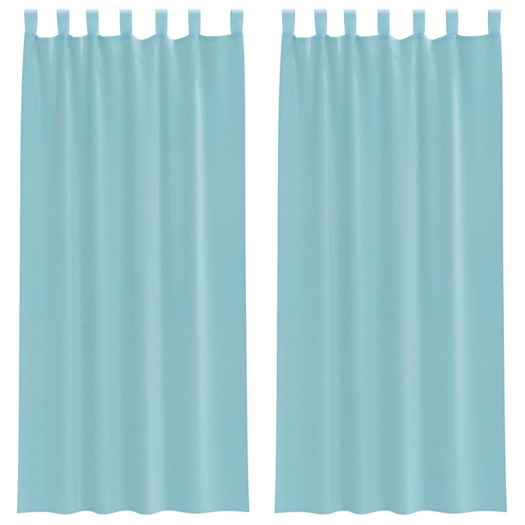 Vidaxl gordijnen voile met lussen 2 st 140x245 cm turkoois