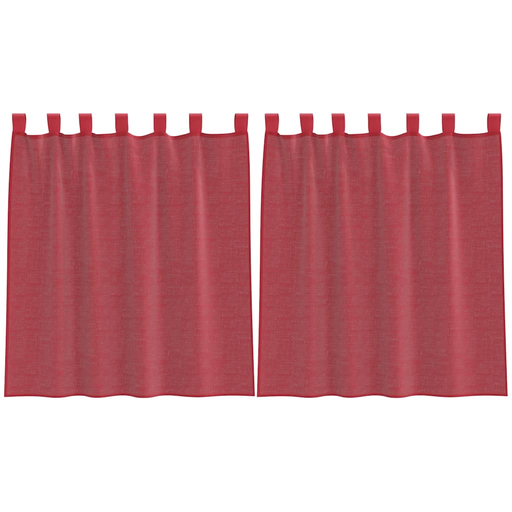 Vidaxl gordijnen voile met lussen 2 st 140x140 cm wijnrood