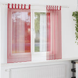 Vidaxl gordijnen voile met lussen 2 st 140x140 cm wijnrood