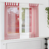 Vidaxl gordijnen voile met lussen 2 st 140x175 cm wijnrood