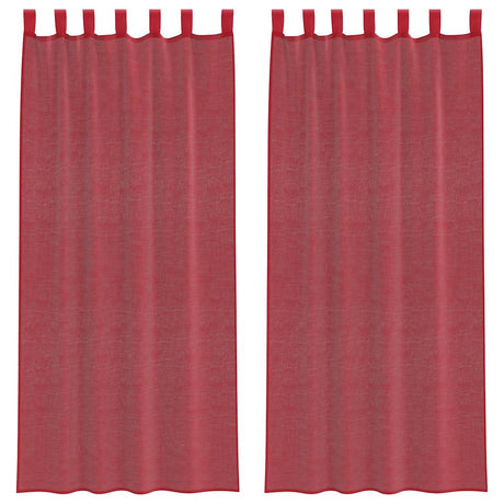 Vidaxl gordijnen met lussen 2 st 140x245 cm wijnrood