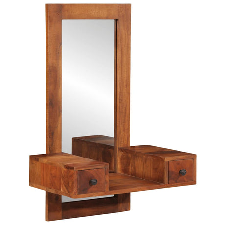 Vidaxx Wandspiegel mit Schubladen 60x33x90 cm massives Akazienholz