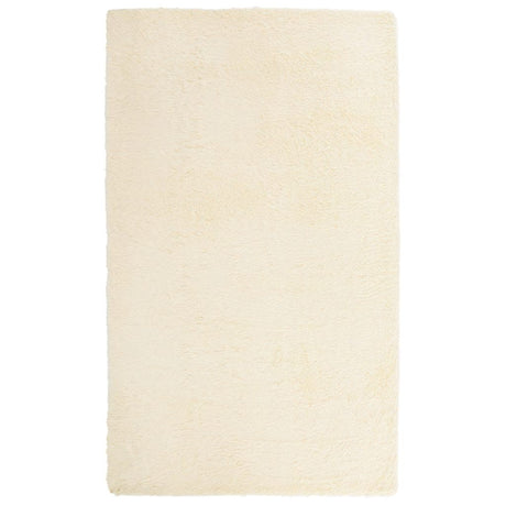 Vidaxl hoogpolig vloerkleed navarra 60x100 cm polyester crèmekleurig