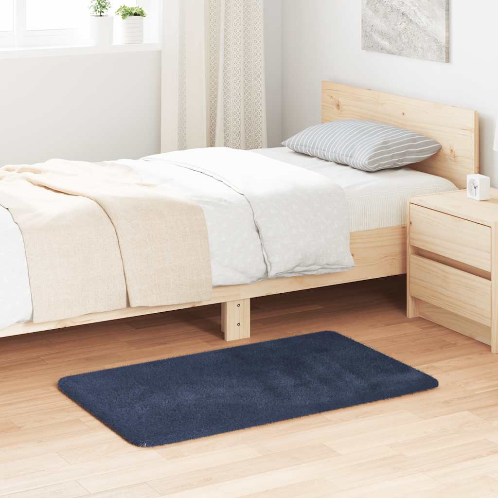 Vidaxl hoogpolig vloerkleed navarra 60x100 cm polyester marineblauw