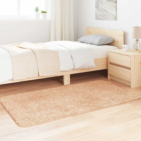 Vidaxl hoogpolig vloerkleed navarra 80x150 cm polyester beige