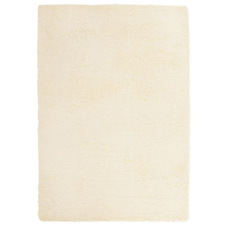 Vidaxl hoogpolig vloerkleed navarra 120x170 cm polyester crèmekleurig