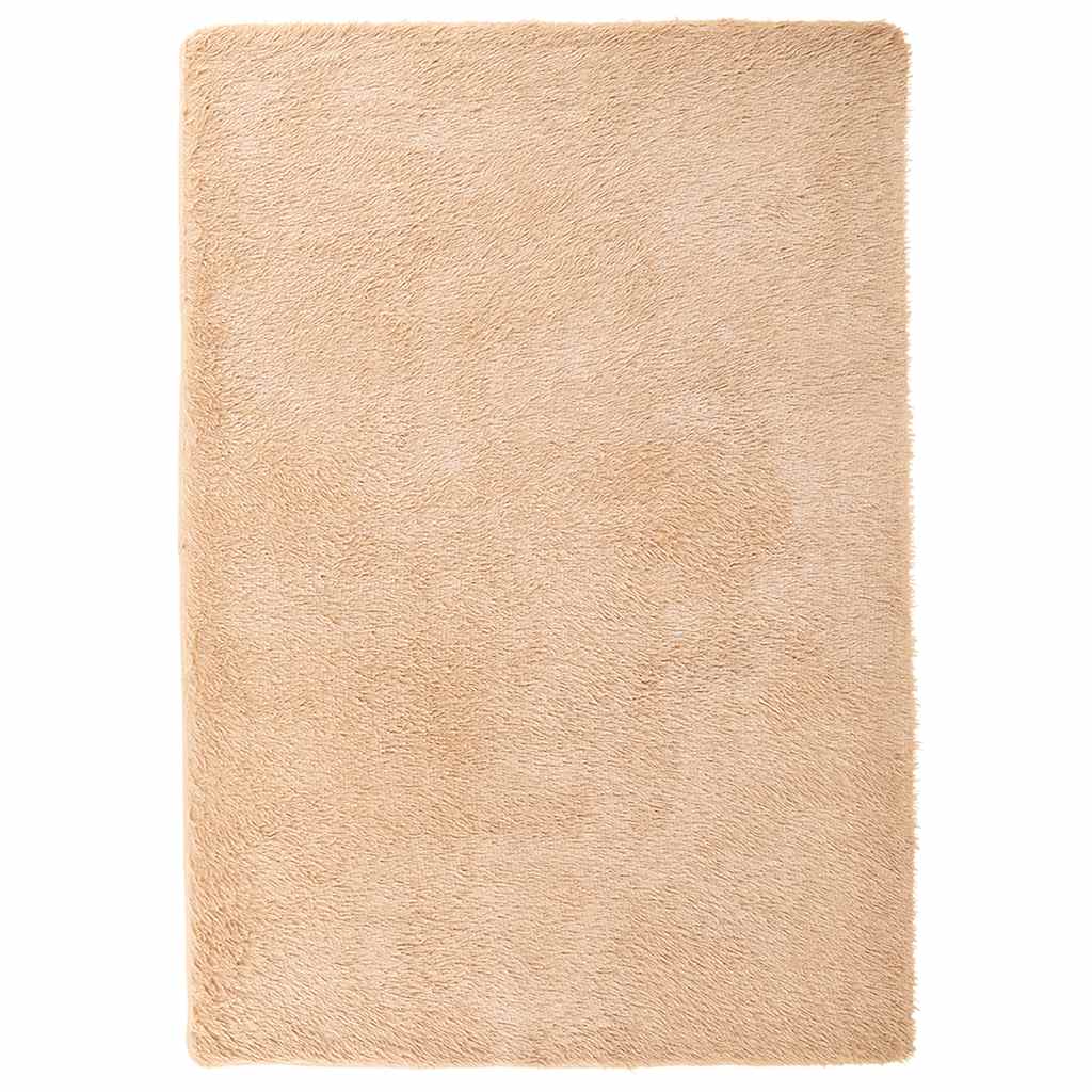 Vidaxl hoogpolig vloerkleed navarra 160x230 cm polyester beige