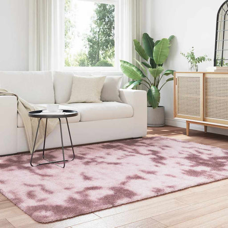 Vidaxl hoogpolig vloerkleed navarra 160x230 cm polyester stoffig roze