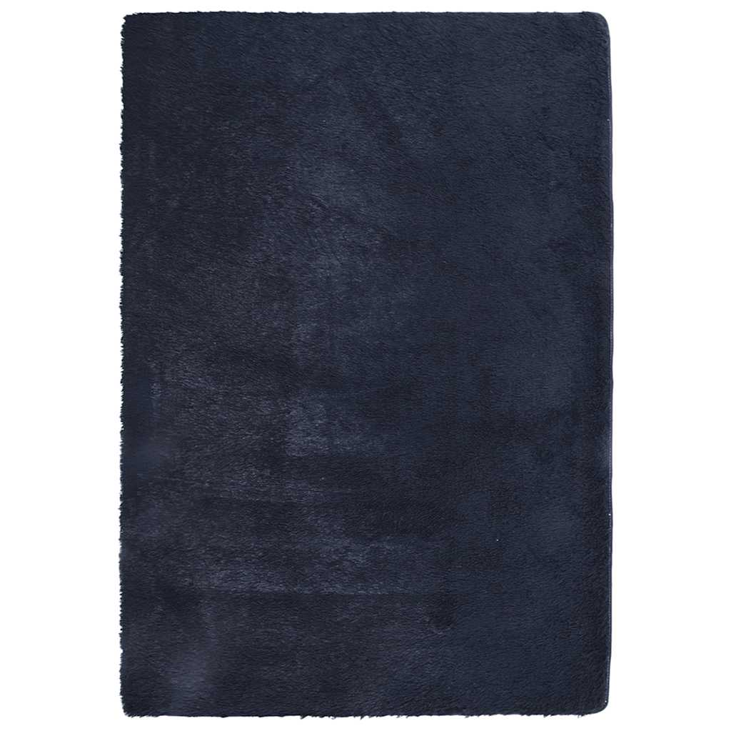 Vidaxl hoogpolig vloerkleed navarra 160x230 cm polyester marineblauw