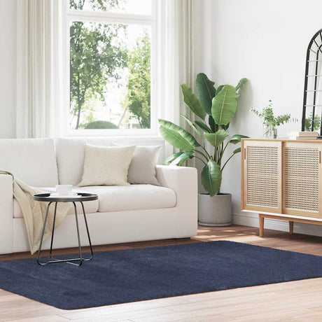 Vidaxl hoogpolig vloerkleed navarra 160x230 cm polyester marineblauw
