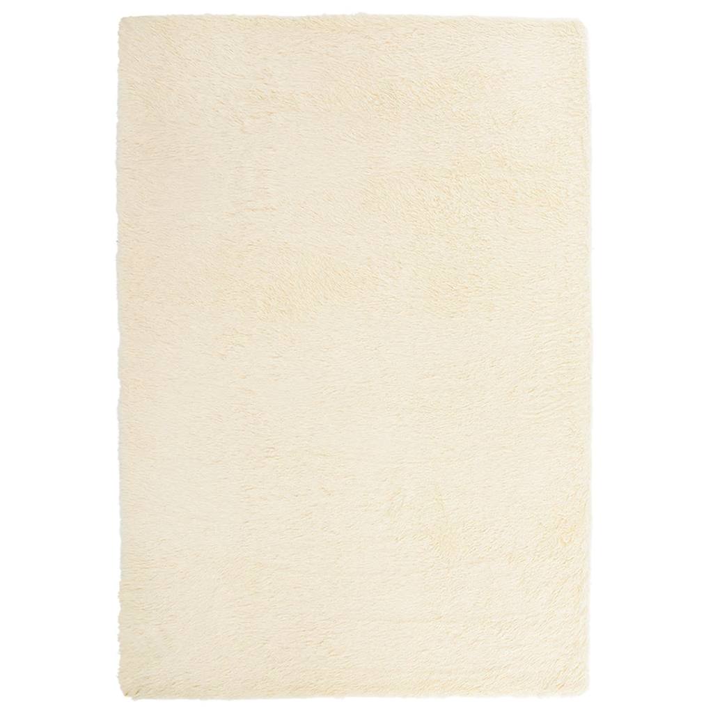Vidaxl hoogpolig vloerkleed navarra 200x290 cm polyester crèmekleurig