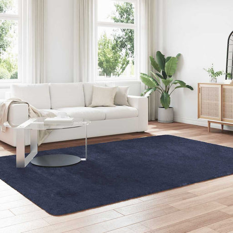 Vidaxl hoogpolig vloerkleed navarra 200x290 cm polyester marineblauw